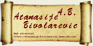 Atanasije Bivolarević vizit kartica